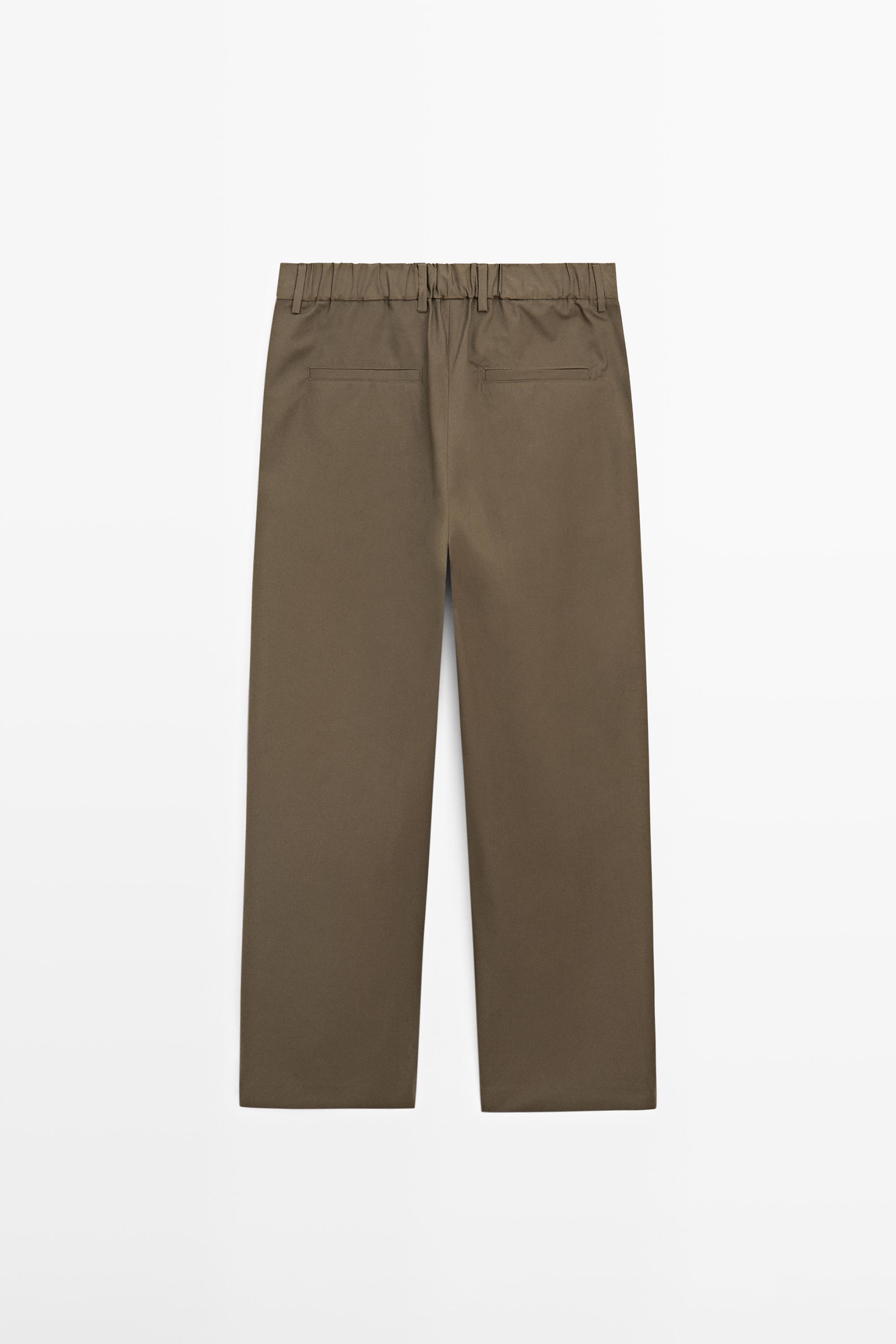 Cotton trousers with double darts